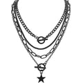 Goth Layered Black Star Choker Necklace For Emo Goth Punk Jewelry And Alternative Fashion Accessory