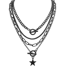 Goth Layered Black Star Choker Necklace For Emo Goth Punk Jewelry And Alternative Fashion Accessory