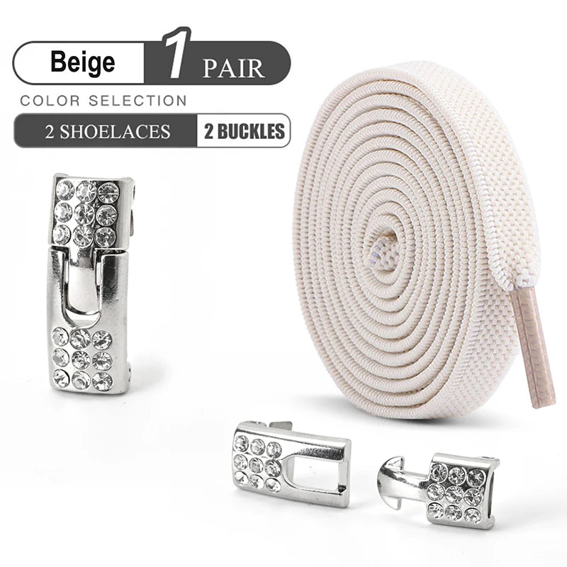 No Tie Diamond Buckle Elastic Shoelaces For Kids And Adults Slip On Shoes Ideal For Sports And Casual Boots