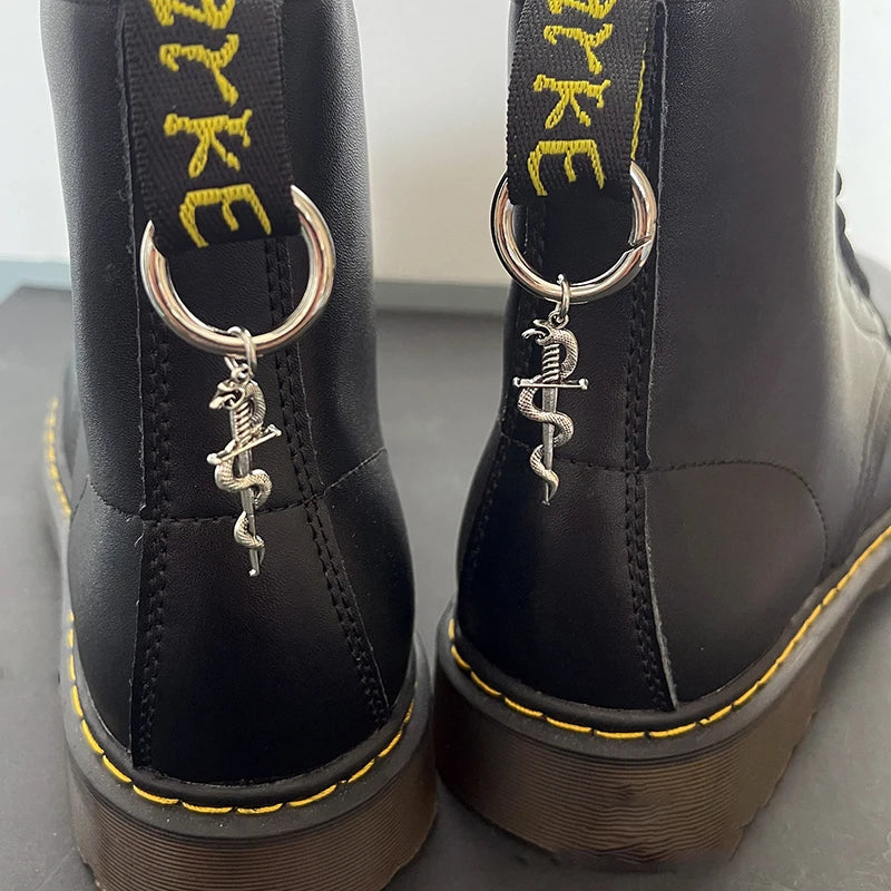 Gothic Metal Shoe Buckle Detachable Circle Buckle Pendant Shoe Accessories