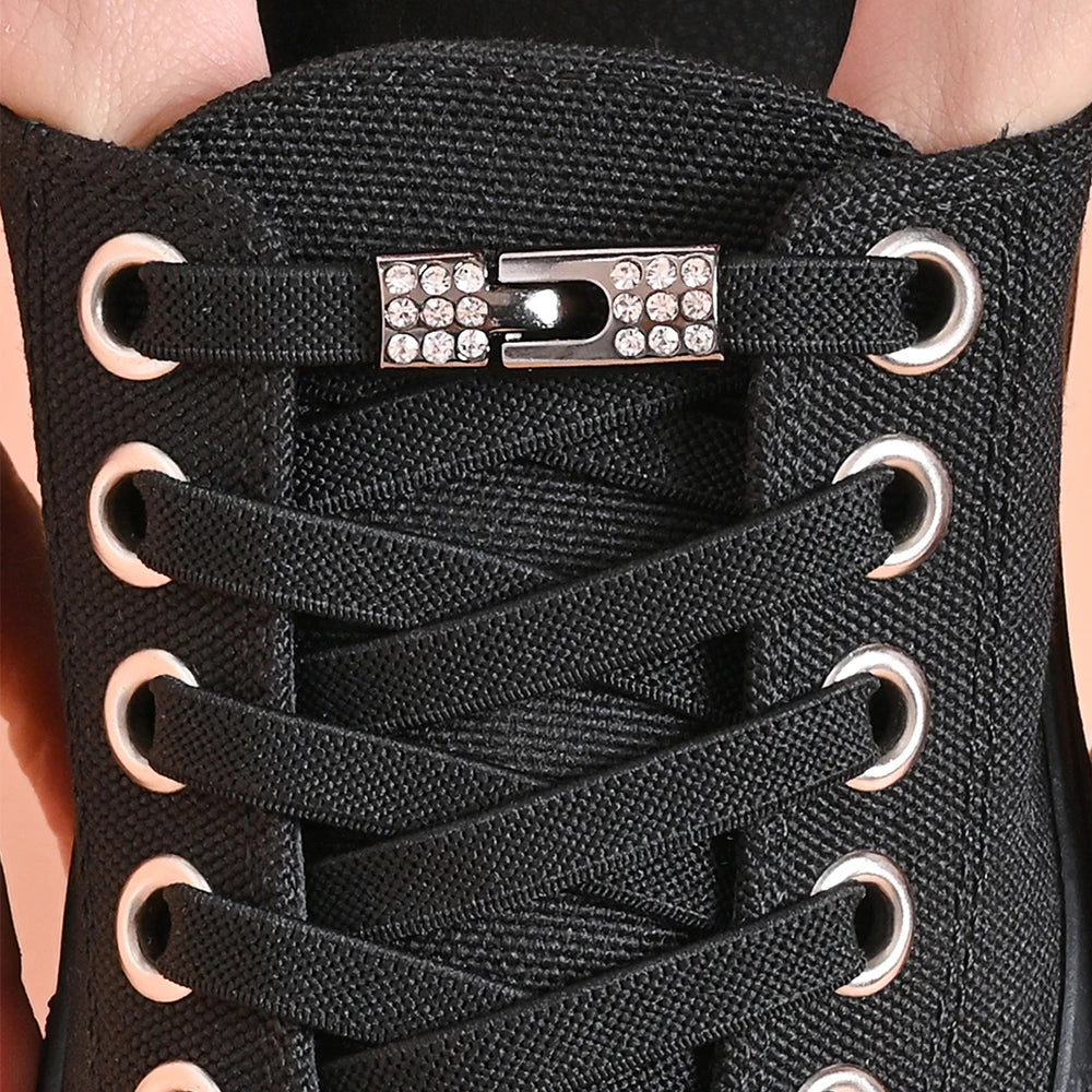 No Tie Diamond Buckle Elastic Shoelaces For Kids And Adults Slip On Shoes Ideal For Sports And Casual Boots