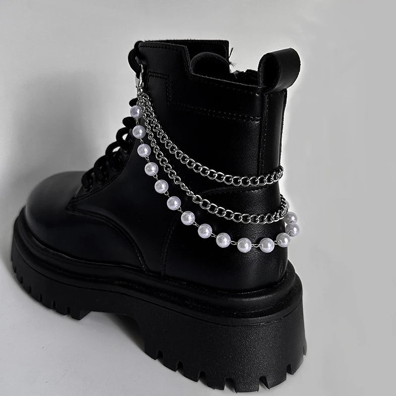 Gothic Metal Shoe Buckle Detachable Circle Buckle Pendant Shoe Accessories