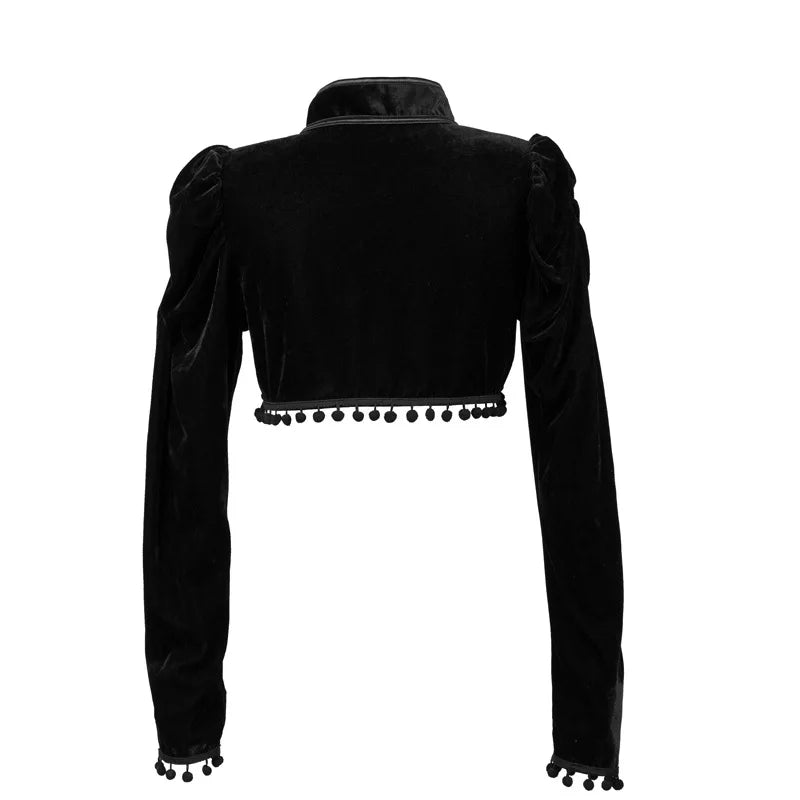 Gothic Steampunk Vibes 🖤 Cropped Tassel Jacket #GothStyle